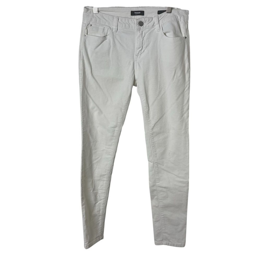 Kensie Corduroy Eggshell White High Rise Knockout Skinny Jeans Size 30